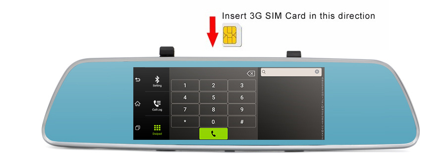 V200 MTK6582 7 Inch 3G Dash Camera FHD 1080P WiFi Android 5.0 GPS Rear-mirror Camera 140 Degree FOV With Dual Lens - Silver