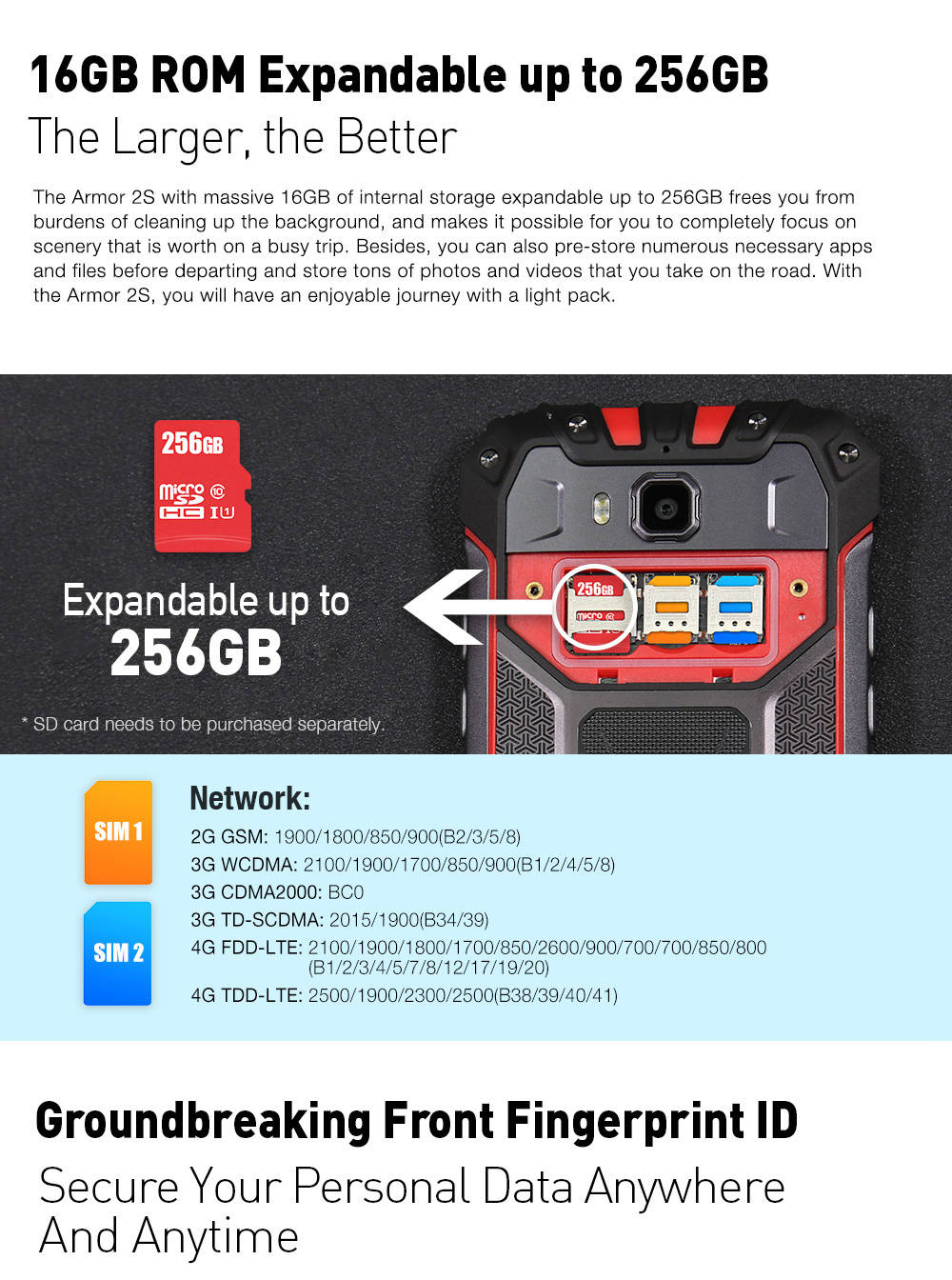 [HK Stock]Ulefone Armor 2S 5.0 Inch IP68 Waterproof 4G LTE Smartphone FHD Screen 2GB 16GB MT6737T Quad Core 13.0MP Camera Android 7.0 Touch ID NFC Fast Charge - Gold
