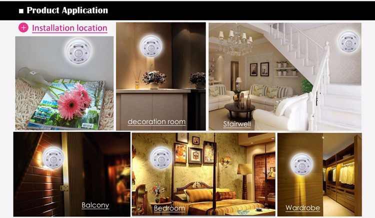 L0605 Infrared Human Body Induction Lamp Auto PIR 6 LEDs Light Night Light -White