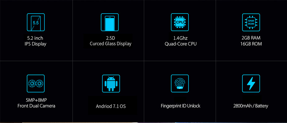 [HK Stock]China Mobile A3s 5.2 Inch 4G LTE Smartphone 2GB RAM 16GB ROM Snapdragon 425 Quad Core Touch ID VoLTE - Silver