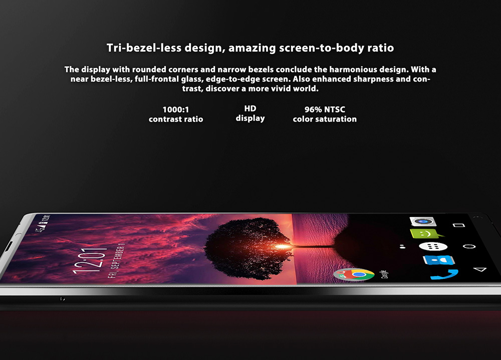 M-horse Pure 2 5.99 Inch Smartphone 18:9 Full Screen 4GB 64GB MT6750T Octa Core Dual Rear Camera Android 7.0 Touch ID - Blue