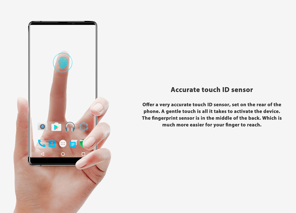 M-horse Pure 2 5.99 Inch Smartphone 18:9 Full Screen 4GB 64GB MT6750T Octa Core Dual Rear Camera Android 7.0 Touch ID - Blue
