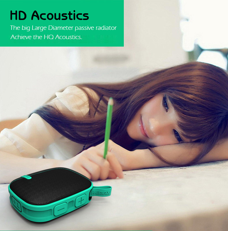 Remax RB-X2 Bluetooth Speaker with Mic FM Radio TF Port HD Music - Green