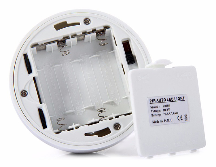 L0605 Infrared Human Body Induction Lamp Auto PIR 6 LEDs Light Night Light -White