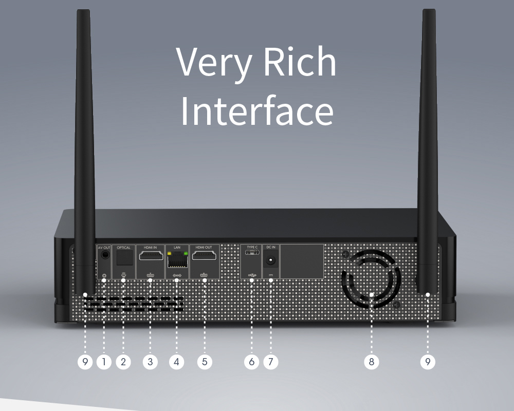 MELE H11 Realtek RTD1295 2GB/16GB 4K 3D Blu-ray Android Media Player 802.11ac WiFi Gigabit LAN Bluetooth SATA HDD Type-C USB3.0 HDMI - Black