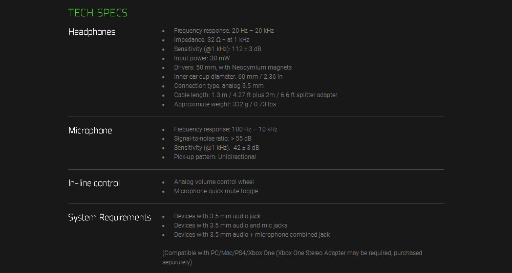 [HK Stock] Razer Man O'War Tournament Edition Analog Gaming Headset with Mic for PC/Mac/PS4 - Black + Yellow