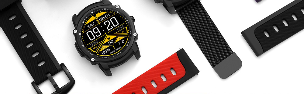 Makibes FS08 Smartwatch GPS Heart Rate Monitor MTK2503 Bluetooth IP68 Water Resistant Compatible with iOS Android  - Black+Gray