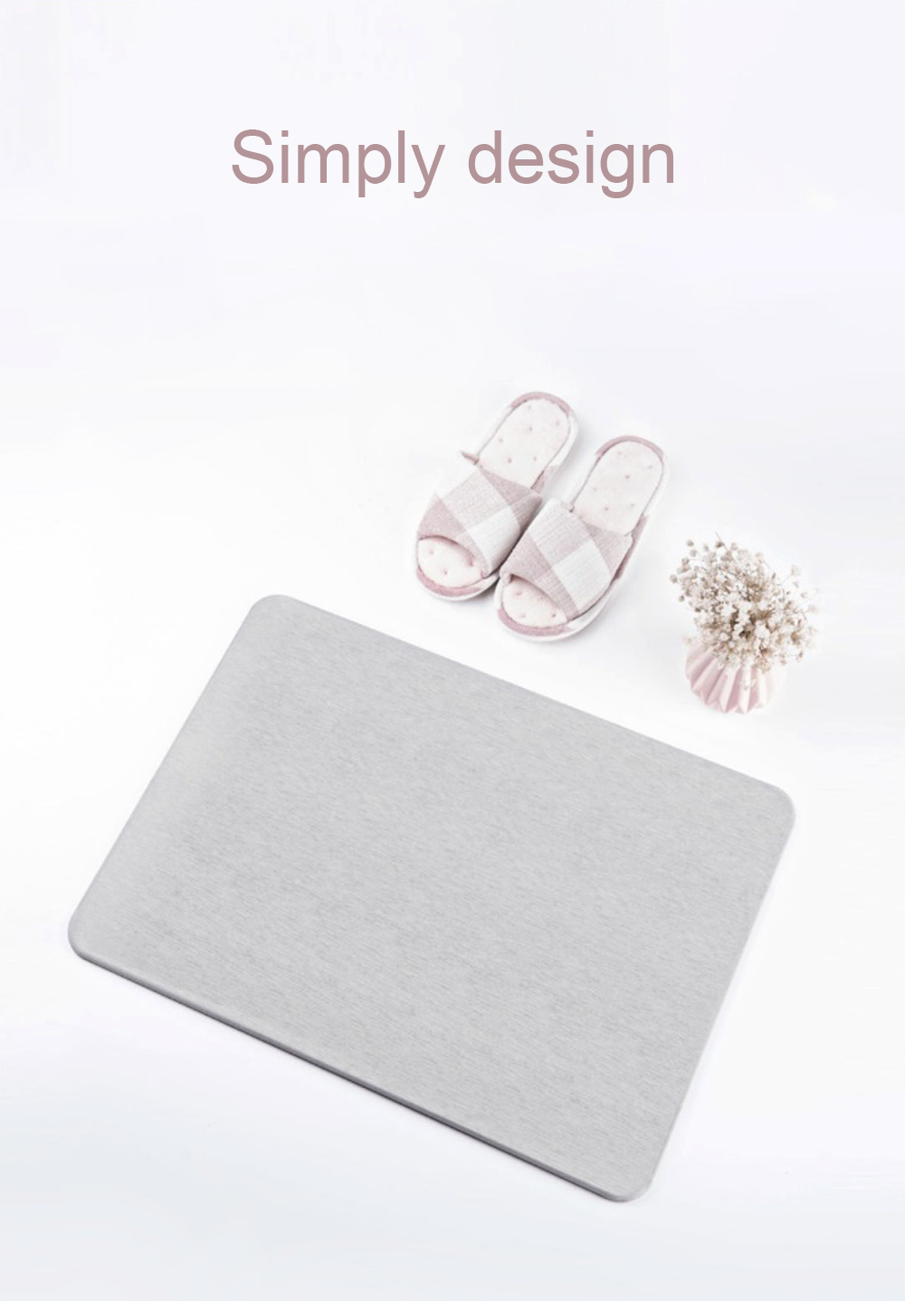 Xiaomi Mijia Likesome Diatoms Area Rug Carpet Water-absorption Anti-slip Bathroom Mat -Grey