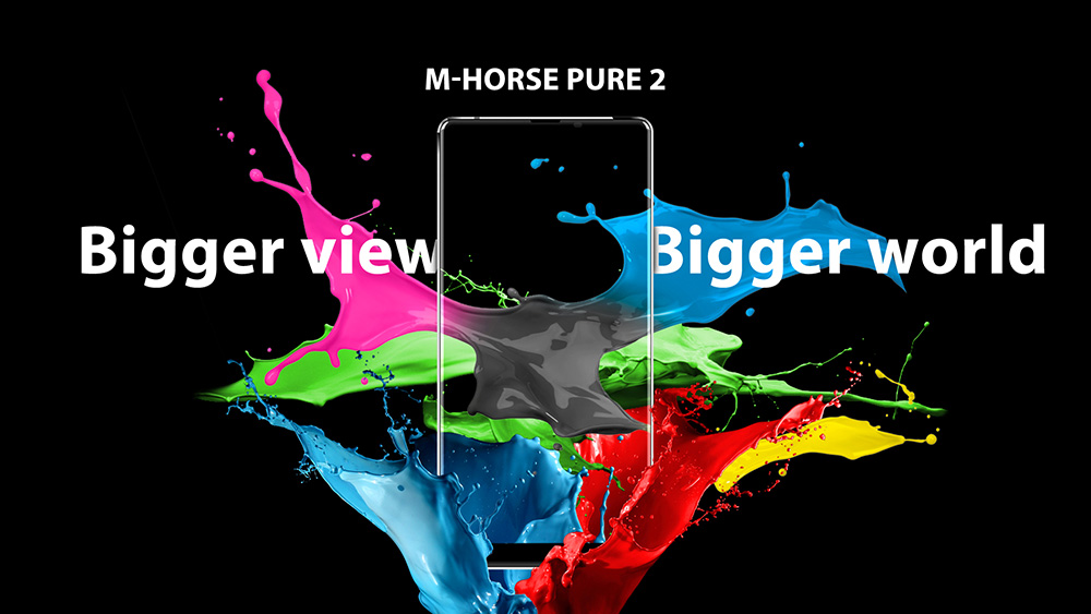 M-horse Pure 2 5.99 Inch Smartphone 18:9 Full Screen 4GB 64GB MT6750T Octa Core Dual Rear Camera Android 7.0 Touch ID - Black
