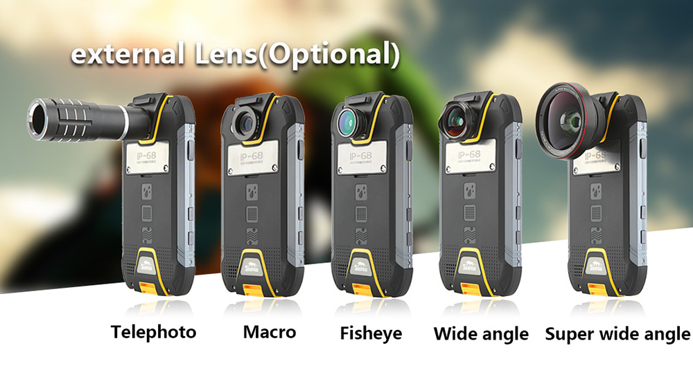 SNOPOW M10 5.0 Inch 4G LTE Smartphone IP68 Waterproof FHD 6GB 64GB MTK6757 Octa Core 16.0MP Camera Android 7.0 6500mAh Large Battery Fast Charge NFC- Yellow