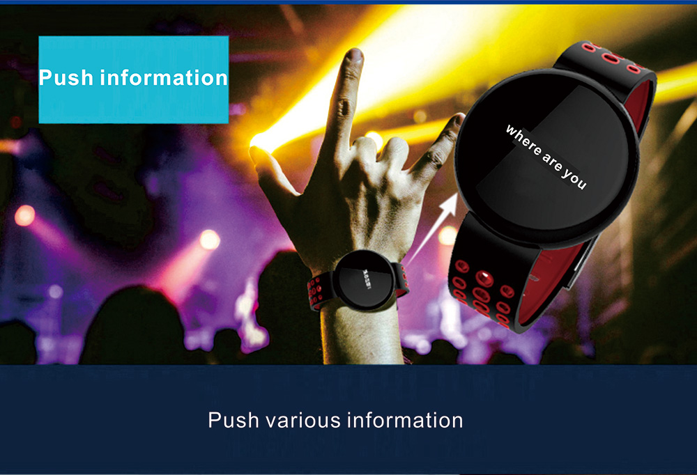 LYNWO I8 Smart Bracelet NRF52832 Chip Blood Oxygen Blood Pressure Monitor IP67 Water Resistant Compatible With Android IOS - Red