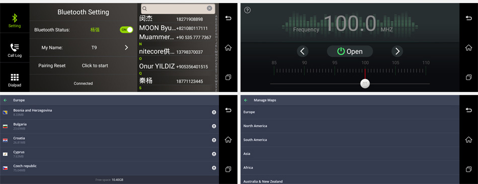 V40 MTK6582 7 Inch 3G Dash Camera FHD 1080P WiFi Android 5.0 GPS Rear-mirror DVR 140 Degree FOV Dual Lens - Black