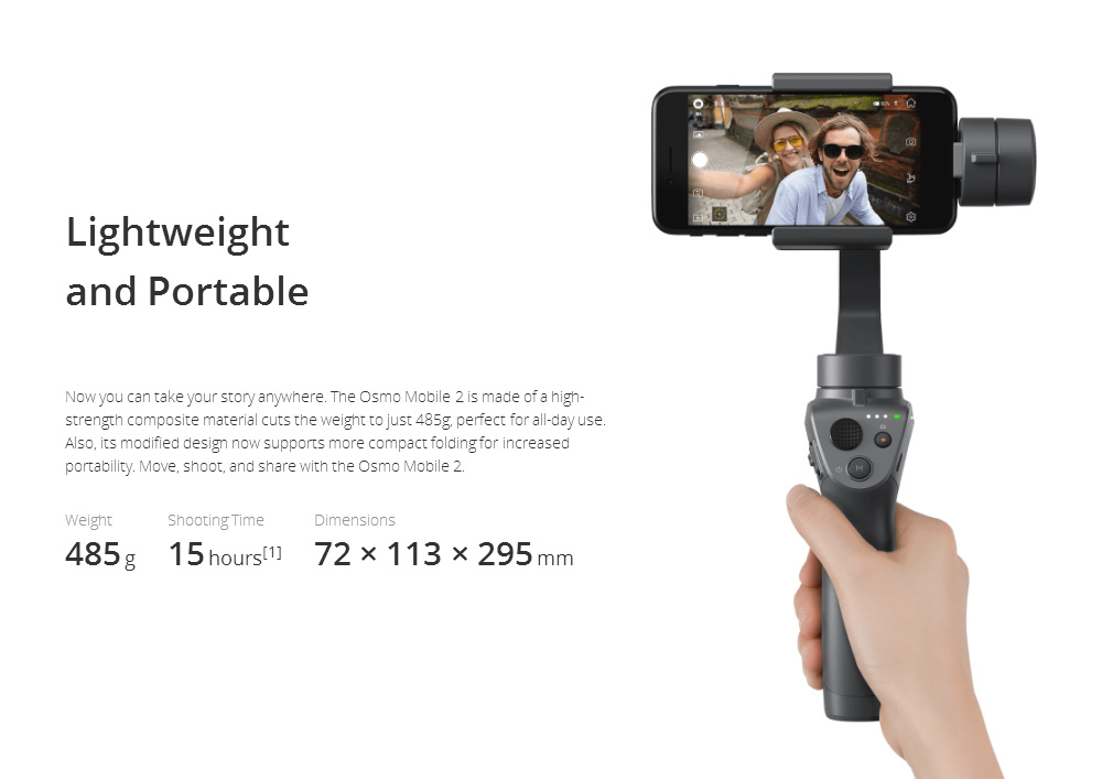 DJI Osmo Mobile 2 3-Axis Brushless Handheld Gimbal Stabilizer for Smartphones
