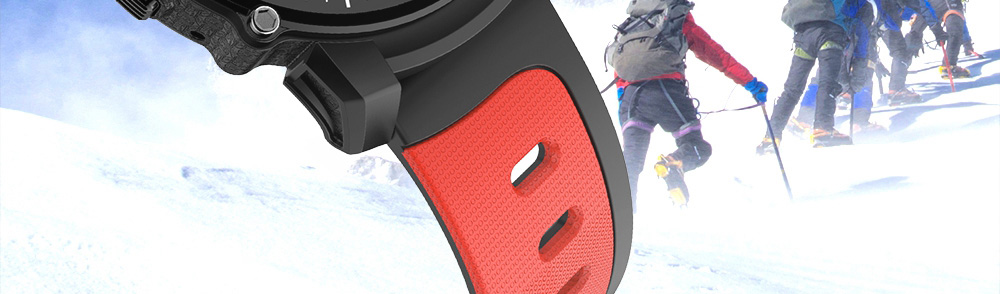 Makibes FS08 Smartwatch GPS Heart Rate Monitor MTK2503 Bluetooth IP68 Water Resistant Compatible with iOS Android  - Black+Red