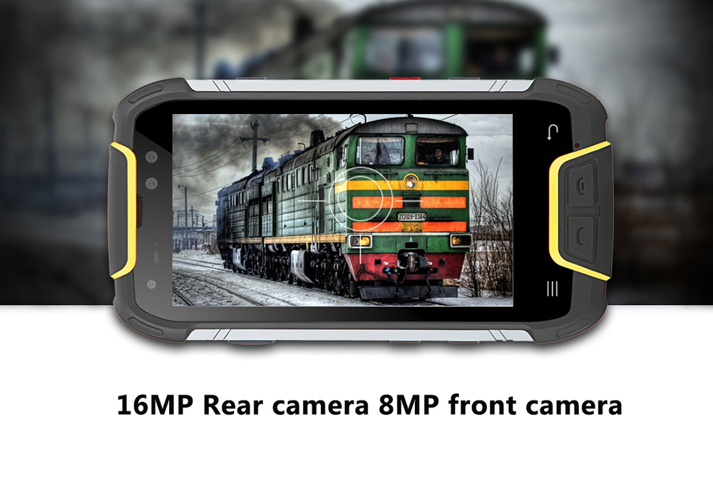 SNOPOW M10 5.0 Inch 4G LTE Smartphone IP68 Waterproof FHD 6GB 64GB MTK6757 Octa Core 16.0MP Camera Android 7.0 6500mAh Large Battery Fast Charge NFC- Yellow