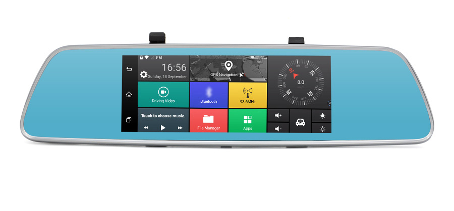 V200 MTK6582 7 Inch 3G Dash Camera FHD 1080P WiFi Android 5.0 GPS Rear-mirror Camera 140 Degree FOV With Dual Lens - Silver