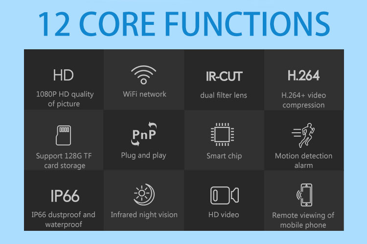 VStarcam C63S 1080P WiFi IP Camera 1/2.9 Inch CMOS PnP IR-Cut Night Vision Motion Detection IP66 Waterproof Security Camera -White