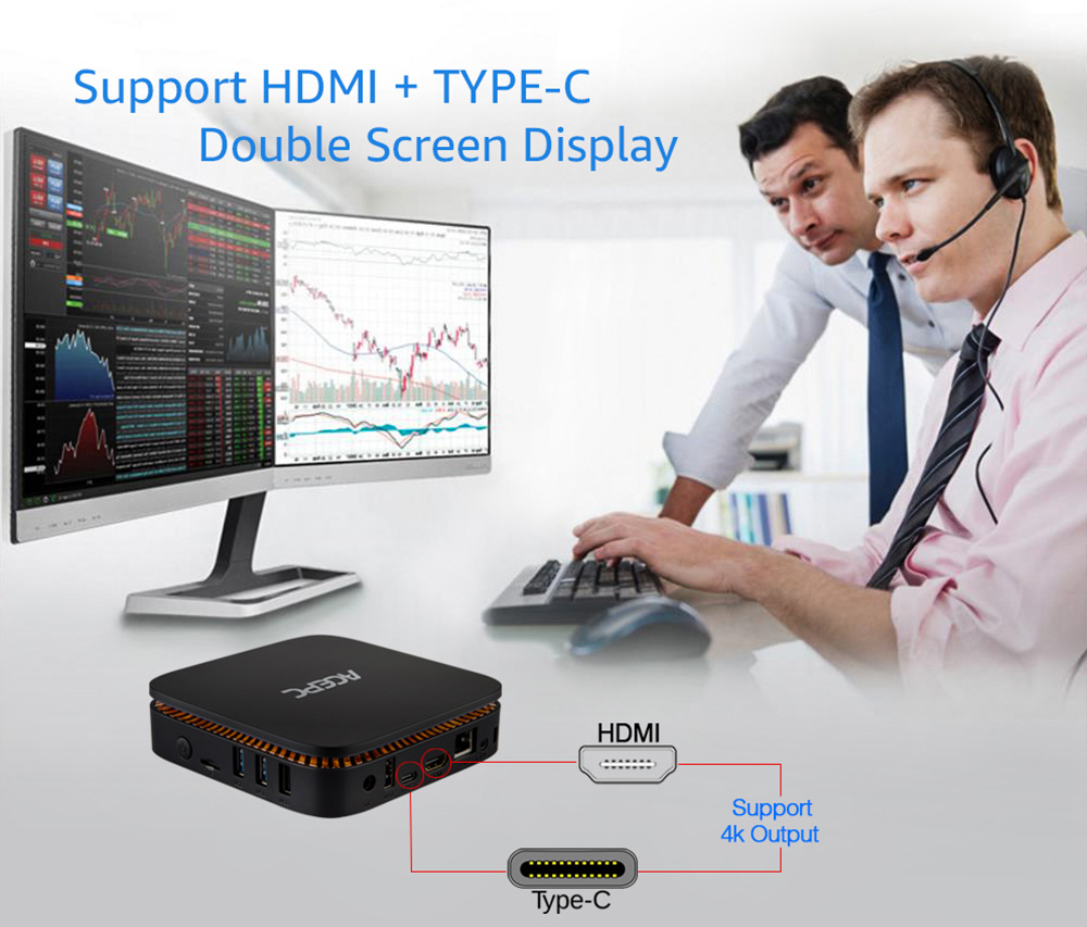 ACEPC AK1 Licensed Windows 10 64Bit 4GB/32GB Mini PC Intel Celeron J3455 SATA 3.0 AC WiFi Bluetooth Gigabit LAN USB3.0 Type-C HDMI