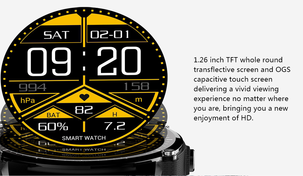Makibes FS08 Smartwatch GPS Heart Rate Monitor MTK2503 Bluetooth IP68 Water Resistant Compatible with iOS Android  - Black+Gray