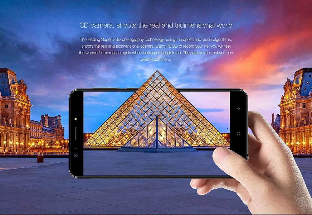 [HK Stock]Elephone P8 3D 5.5 Inch Smartphone Glasses-free 3D Screen 4GB 64GB Dual Rear Camera Octa Core Android 7.0 Touch ID 4050mAh Battery Metal Unibody - Red