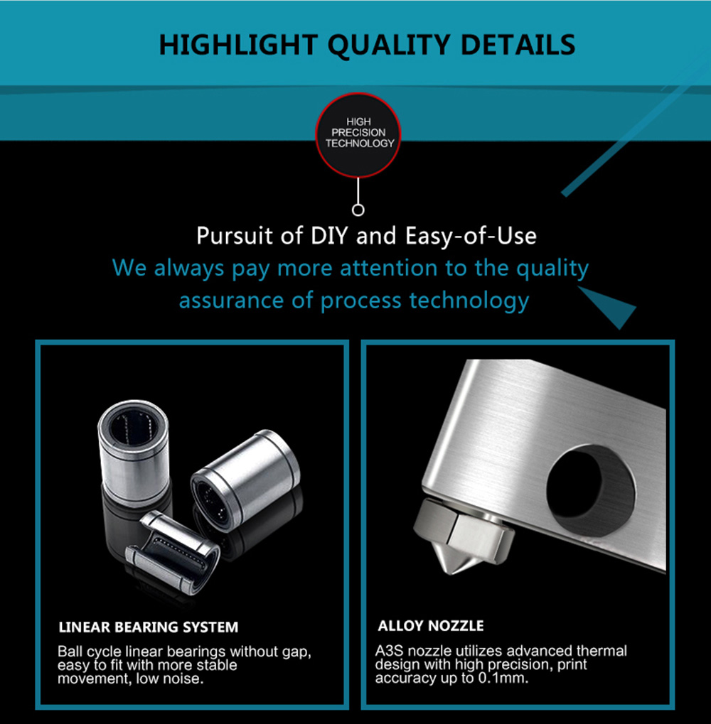 JGAURORA A3S DIY 3D Printer Fully Metal LCD Display Control - White