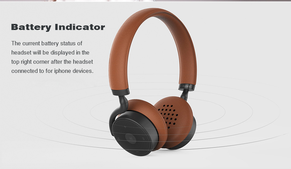 REMAX 300HB Bluetooth V4.1 Headphone with Mic Touch Control 3D Sound Bass NFC - Brown
