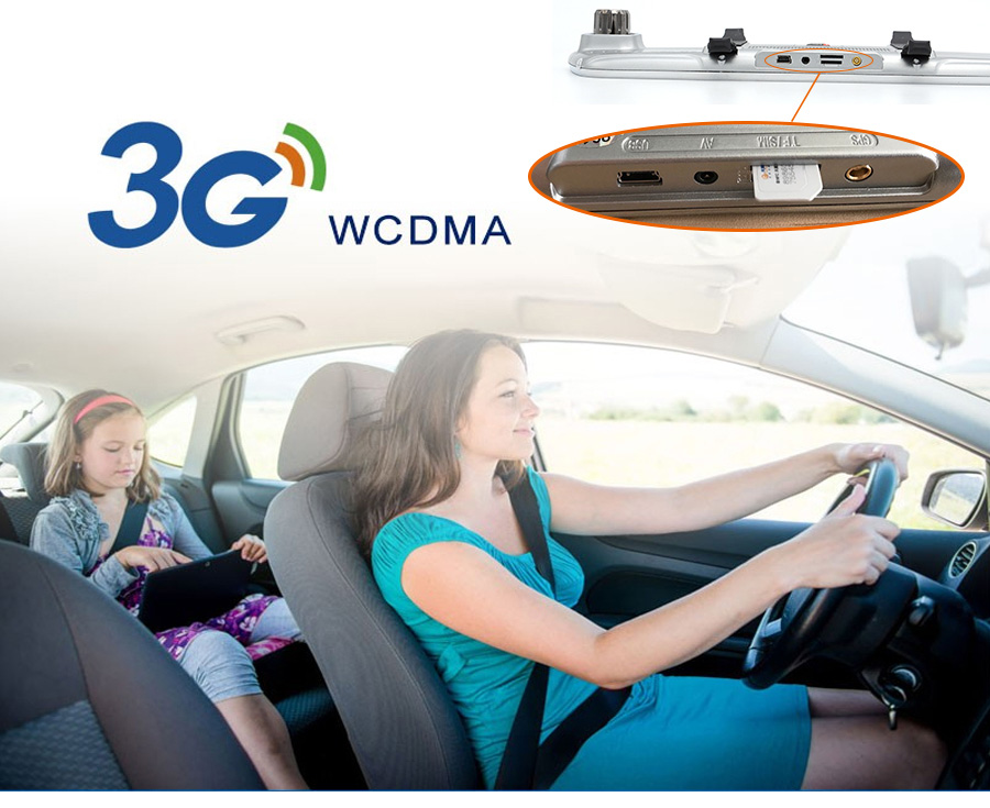 V200 MTK6582 7 Inch 3G Dash Camera FHD 1080P WiFi Android 5.0 GPS Rear-mirror Camera 140 Degree FOV With Dual Lens - Silver