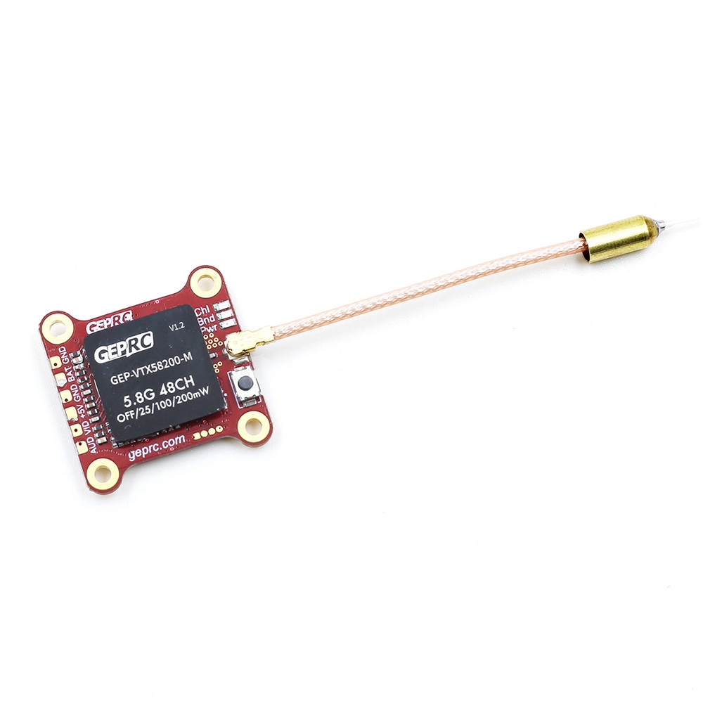 GEPRC GEP-VTX58200-M 0mW/25mW/100mW/200mW Switchable 5.8G 48CH FPV Transmitter for RC Racing Drone