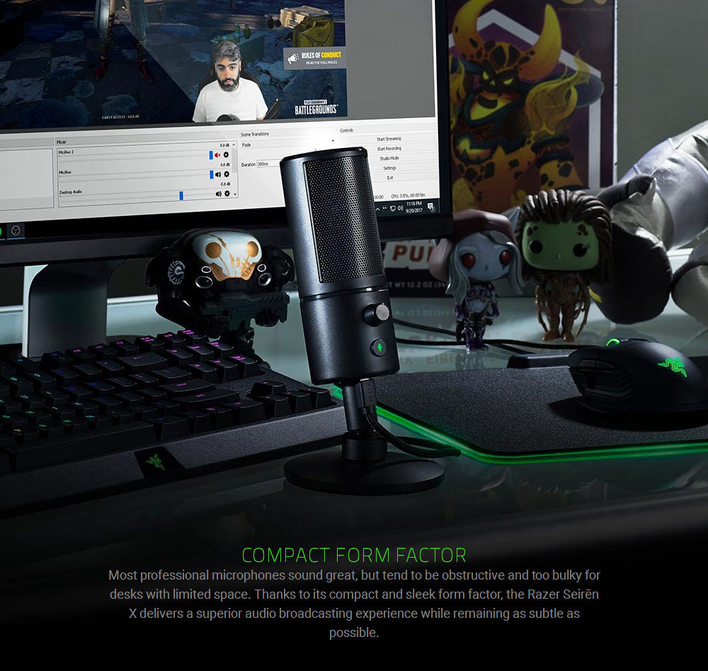 [HK Stock] Razer&nbsp;Seiren&nbsp;X&nbsp;Desktop&nbsp;Condenser&nbsp;Microphone Effective Noise Reduction Plug And Play - Black