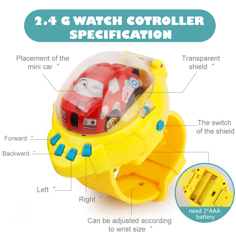 CREATE TOYS 8022 1:58 2.4G Gravity Sensor Watch Control Mini RC Car Toys Gift RTR - Dark Green