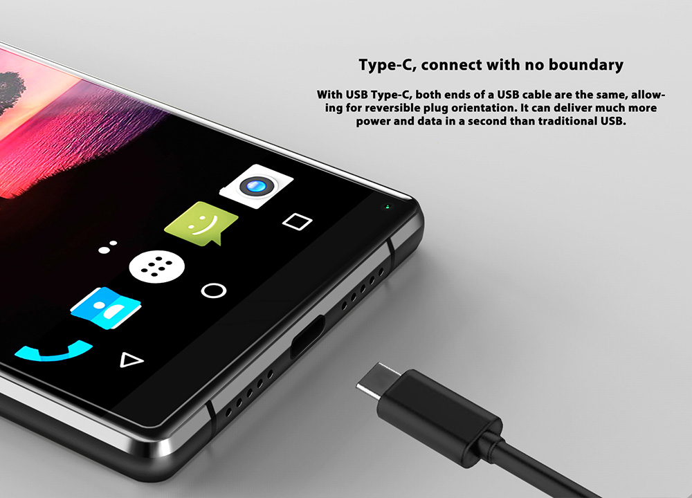 M-horse Pure 2 5.99 Inch Smartphone 18:9 Full Screen 4GB 64GB MT6750T Octa Core Dual Rear Camera Android 7.0 Touch ID - Black