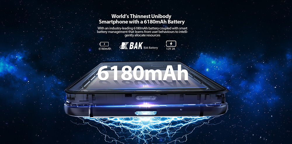 [HK Stock]Blackview P6000 5.5 Inch 4G LTE Smartphone Full Screen 6180mAh Large Battery 6GB 64GB 21.0MP+5.0MP Dual Rear Camera Helio P25 Octa Core Android 7.1 Touch ID + Face ID Quick Charge - Black