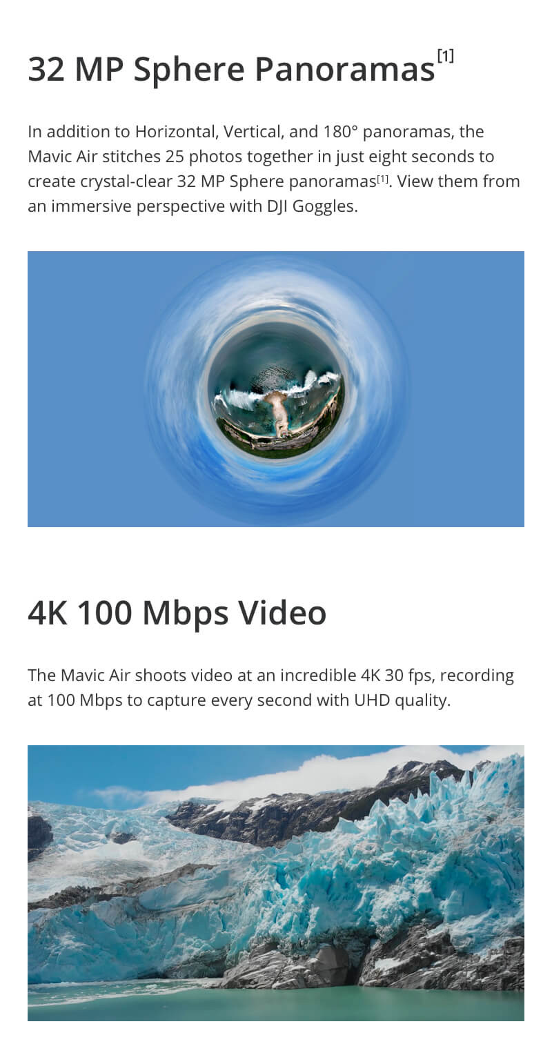 DJI Mavic Air 4K 3-Axis Gimbal Camera 32MP Sphere Panoramas Foldable RC Drone Fly More Combo - Flame Red