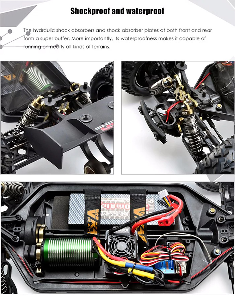 VKAR RACING BISON V2 2.4G 1:10 4WD Brushless Off-road with HOBBYWING 120A ESC RC Car RTR - Orange