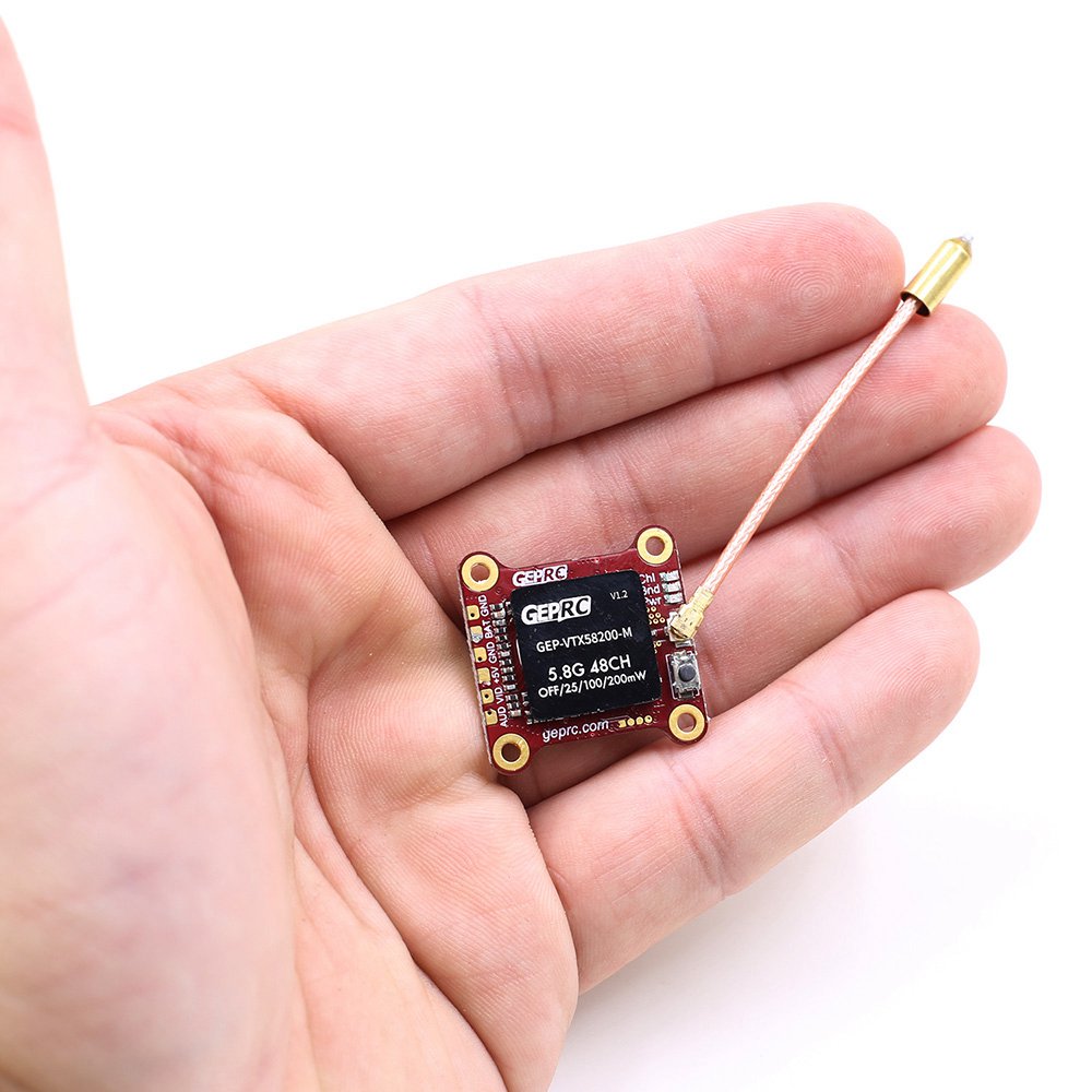 GEPRC GEP-VTX58200-M 0mW/25mW/100mW/200mW Switchable 5.8G 48CH FPV Transmitter for RC Racing Drone