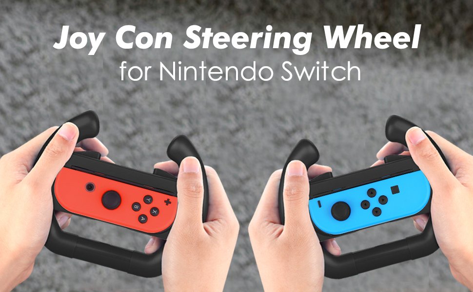 DOBE Controller Steering Wheel 2 Pack for Nintendo Switch Joy-Con - Black