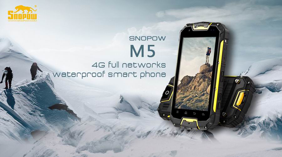 SNOPOW M5 4.5 Inch Smartphone IP68 Waterproof 2GB RAM 16GB ROM 13.0MP Camera MT6735 Quad Core 1.2GHz Android 5.1 3300mAh Battery OTG NFC - Black