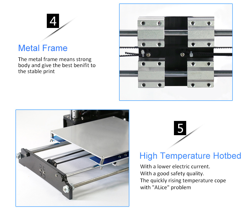 Anet A8-M Desktop 3D Printer Kit Dual Extruder 220*220*230mm Printing Size - Black