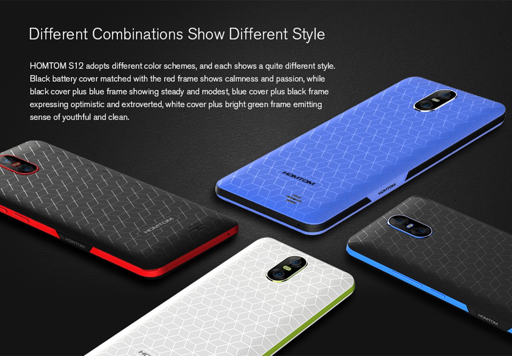 [HK Stock]HOMTOM S12 5.0 Inch 18:9 2.5D Screen Smartphone Dual Rear Camera 8GB MT6580 Quad Core Android 6.0 2750mAh Battery - Blue Black
