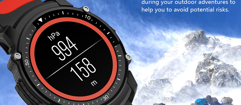 Makibes FS08 Smartwatch GPS Heart Rate Monitor MTK2503 Bluetooth IP68 Water Resistant Compatible with iOS Android  - Black+Red