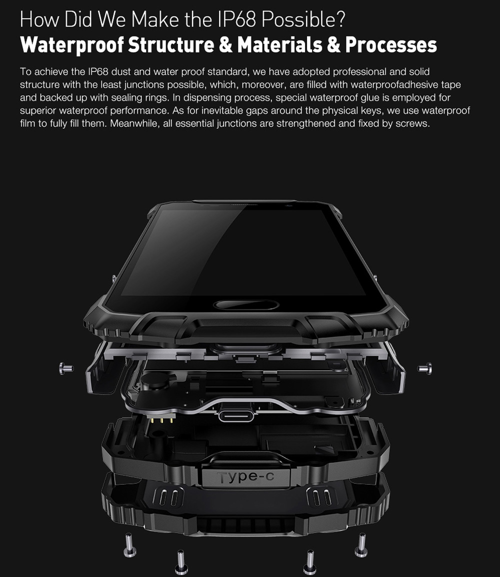[HK Stock]Ulefone Armor 2S 5.0 Inch IP68 Waterproof 4G LTE Smartphone FHD Screen 2GB 16GB MT6737T Quad Core 13.0MP Camera Android 7.0 Touch ID NFC Fast Charge - Gold