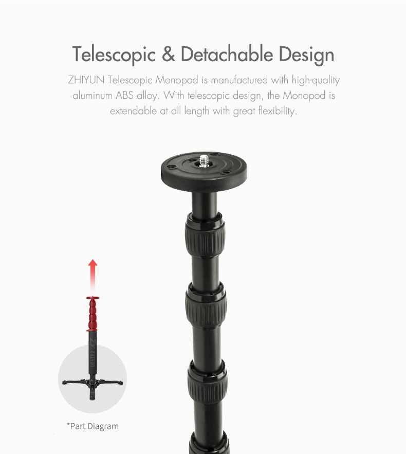 Zhiyun Crane 2 Handheld Gimbal Spare Parts Telescopic Monopod
