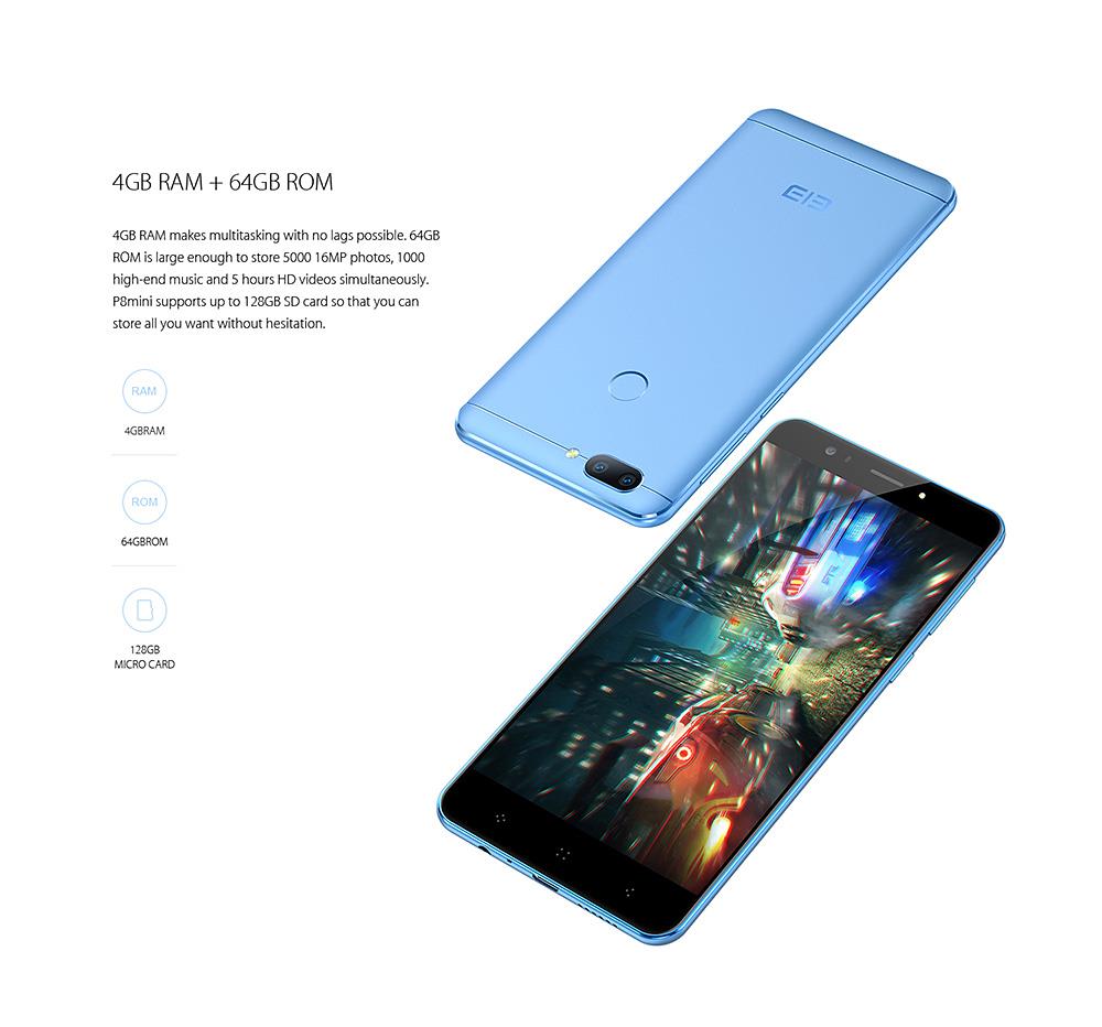 [HK Stock]Elephone P8 3D 5.5 Inch Smartphone Glasses-free 3D Screen 4GB 64GB Dual Rear Camera Octa Core Android 7.0 Touch ID 4050mAh Battery Metal Unibody - Red