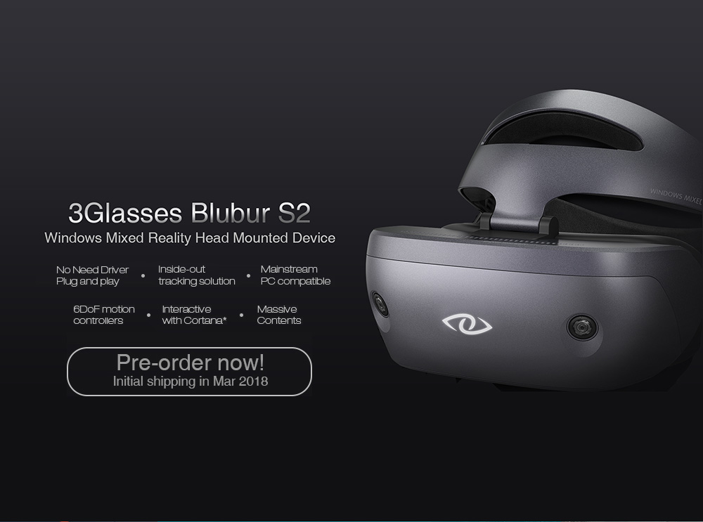 3Glasses Blubur S2 1440*1440P*2 90Hz Refresh Rate FOV90 Immersive 3D VR Virtual Reality Headset for PC