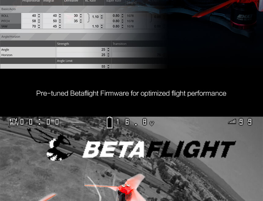 Emax Babyhawk-R 136mm Brushless FPV Racing Drone with F3 AIO FC 12A 3-4S 4In1 BLheli_S ESC 5.8G 40CH VTX - PNP