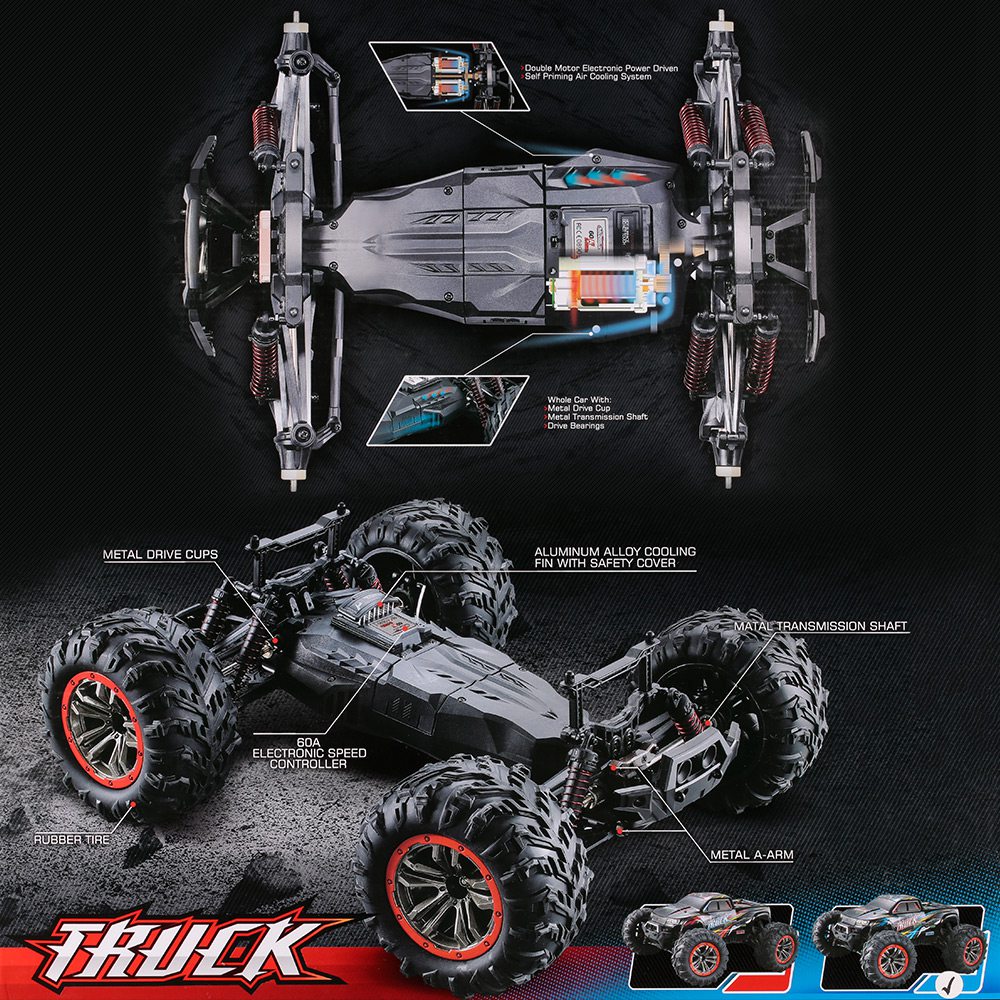 XLH 9125 1:10 2.4G 4WD Brushed High Speed Off-road RC Car RTR - Blue