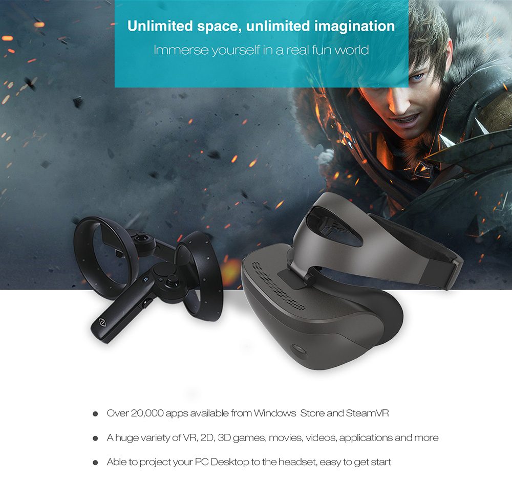 3Glasses Blubur S2 3D VR Virtual Reality Headset for PC