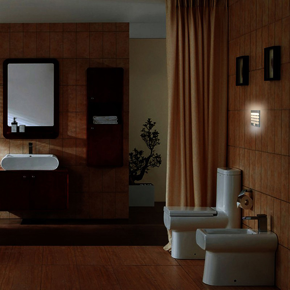 Intelligent Human Body Induction Lamp 20LM Built-in Li-battery Night Lights -Silver