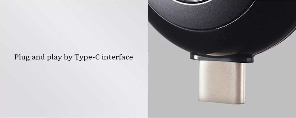 Xiaomi MADV Mini Panoramic Camera Dual 13MP Lenses 210 Degree Wide Angle For Android Type-C Interface - Black