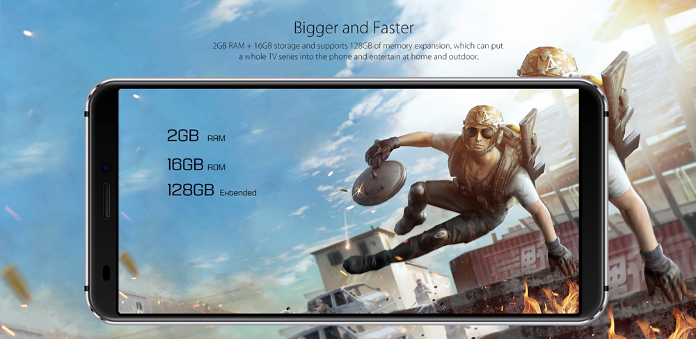 [HK Stock]Blackview S6 5.7 Inch Smartphone 18:9 Full Screen 2GB 16GB MTK6737VWH Quad Core Android 7.0 Touch ID 4180mAh Battery - Gold